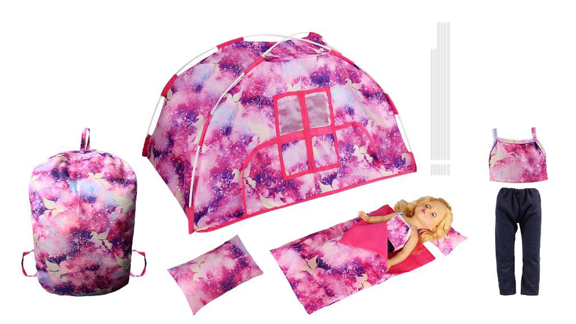 Watch 6 Pcs American Girl Doll Camping Tent Set and Accessories on